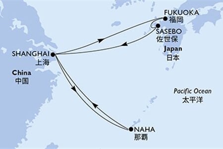 MSC BELLISSIMA - Kína, Japán (a Sanghaj-ból)