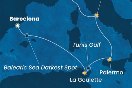 Costa Smeralda - Španělsko, Tunisko, Itálie (z Barcelony)