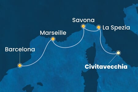 Costa Toscana - Itálie, Francie, Španělsko (z Civitavecchie)