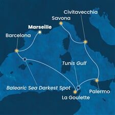 Costa Smeralda - Francie, Španělsko, Tunisko, Itálie (z Marseille)