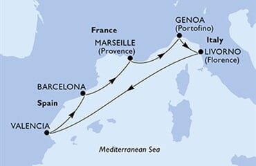 MSC Sinfonia - Španělsko, Francie, Itálie (Valencie)