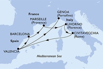 MSC Sinfonia - Španělsko, Francie, Itálie (Valencie)
