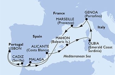 MSC Sinfonia - Španělsko, Itálie, Francie, Portugalsko (Alicante)