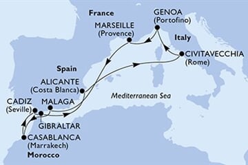 MSC SINFONIA - Itálie, Francie, Španělsko, Maroko, Gibraltar (z Civitavecchie)