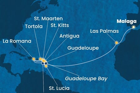 Costa Fascinosa - Španělsko, Nizozemské Antily, Dominikán.rep., Panenské o. (britské) (z Malagy)