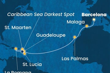 Costa Fascinosa - Španělsko, Nizozemské Antily, Dominikán.rep. (z Barcelony)