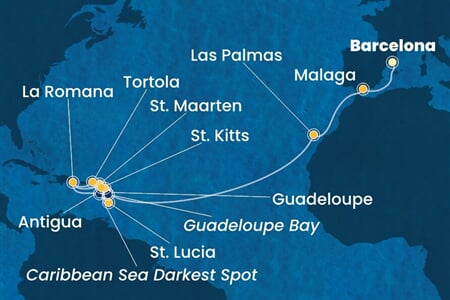 Costa Fascinosa - Španělsko, Nizozemské Antily, Dominikán.rep., Panenské o. (britské) (z Barcelony)