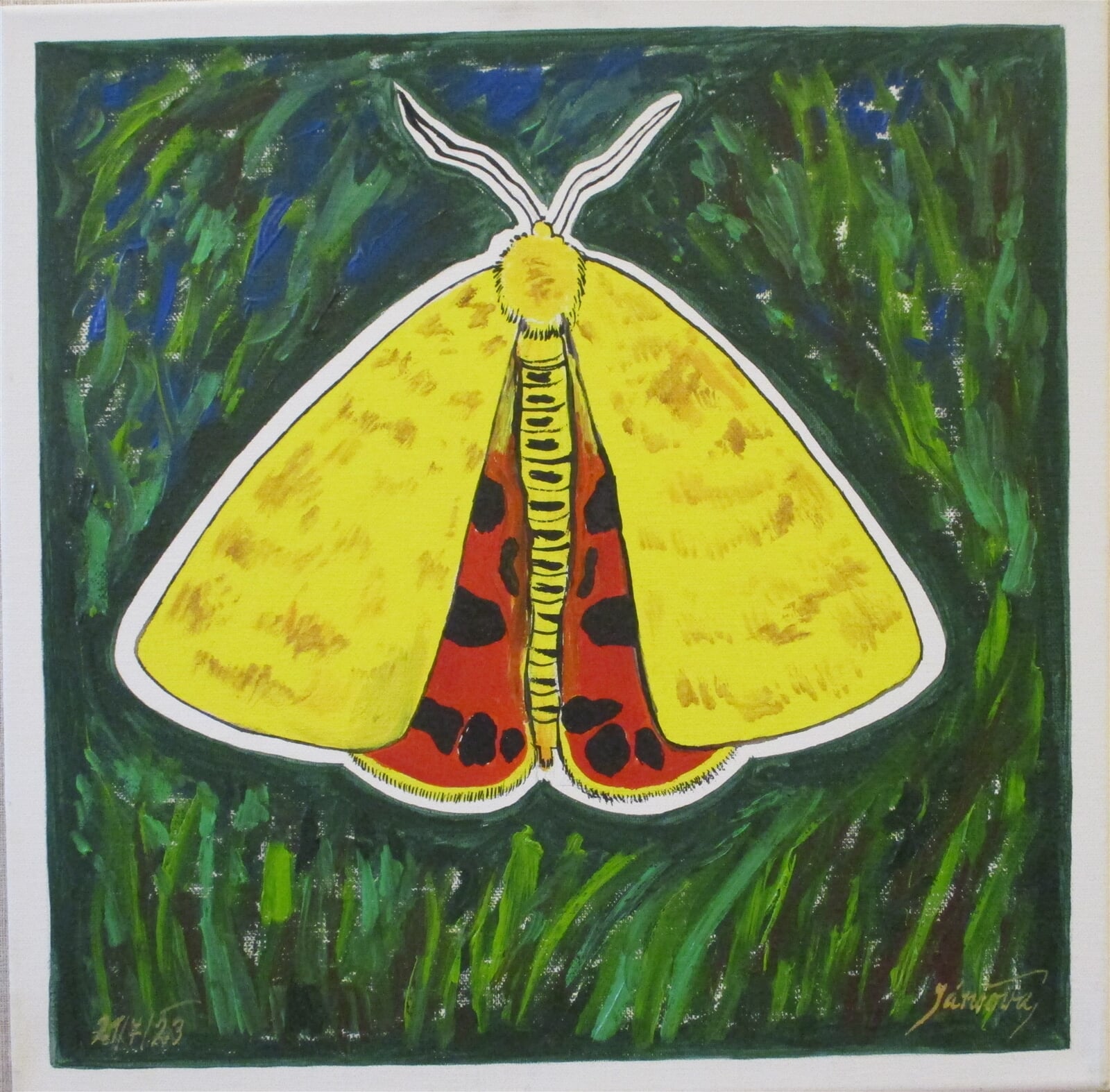 Jaroslava Jáněová: Přástevník angreštový, 40 × 40 cm