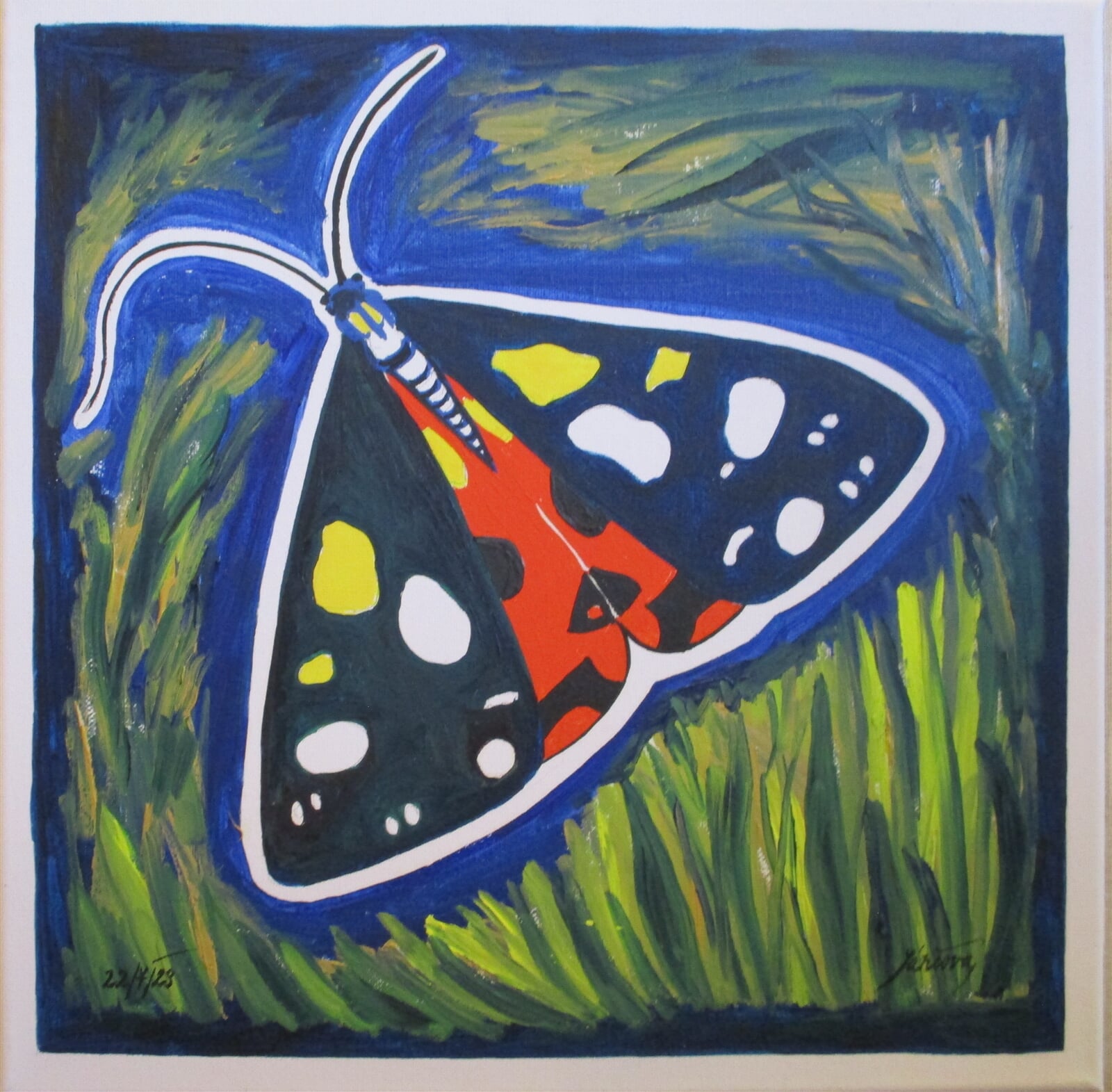 Jaroslava Jáněová: Přástevník hluchavkový, 40 × 40 cm