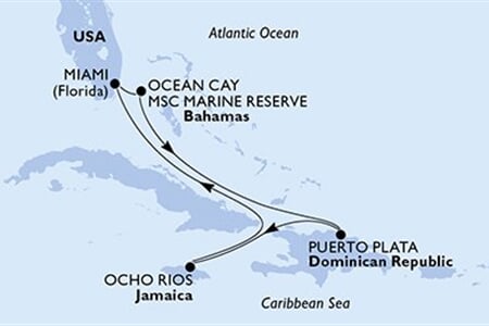 MSC DIVINA - Amerikai Egyesült Államok, Bahamaszigetek, Dominikai Köztársaság, Jamaica (a Miami-ből)