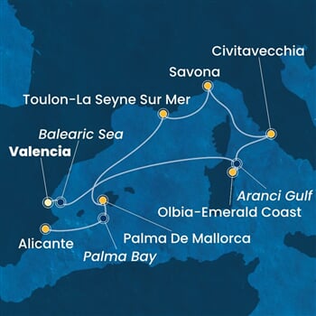 Trasa plavby CPA-VLC07A46