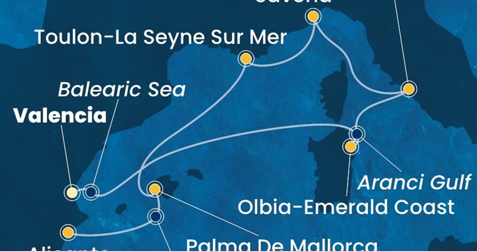 Trasa plavby CPA-VLC07A46