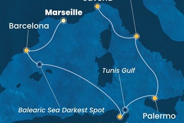 Costa Smeralda - Francie, Španělsko, Tunisko, Itálie (z Marseille)