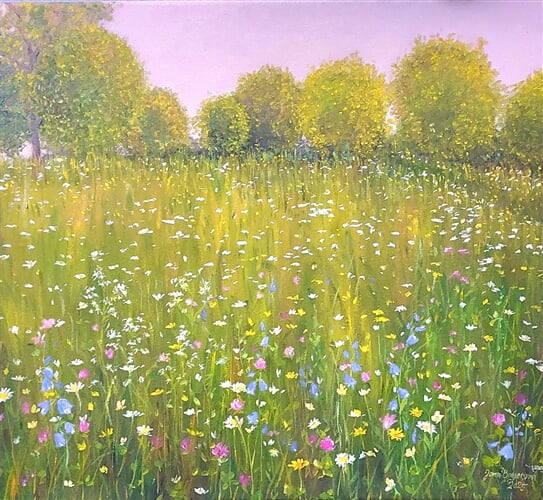 Louka IV, olej na plátně 60  x 55 cm