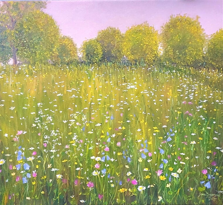 Louka IV, olej na plátně 60  x 55 cm