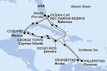 MSC DIVINA - Amerikai Egyesült Államok, Mexikó, Kajmán-szigetek, Jamaica, Aruba, ... (a Miami-ből)