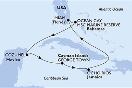 MSC DIVINA - Amerikai Egyesült Államok, Bahamaszigetek, Mexikó, Kajmán-szigetek, Jamaica (a Miami-ből)