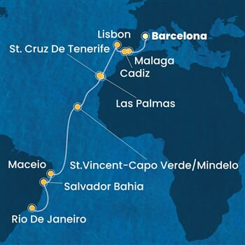 Trasa plavby CDI-BCN19A12