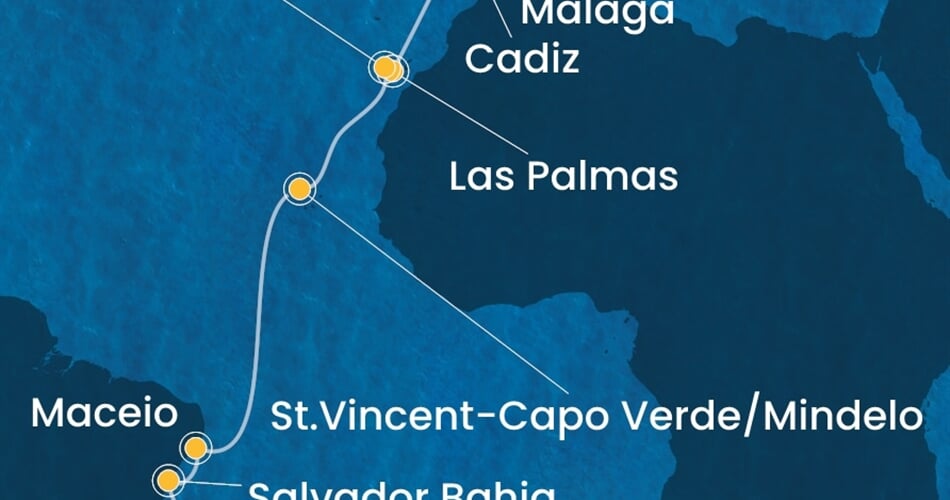 Trasa plavby CDI-BCN19A12