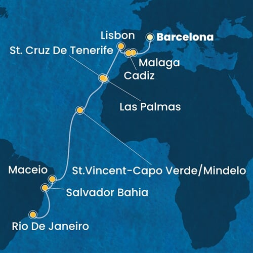 Trasa plavby CDI-BCN19A12