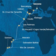 Costa Diadema - Itálie, Španělsko, Portugalsko, Kapverdy, Brazílie (ze Savony)