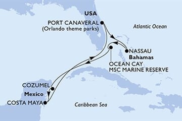 MSC WORLD ATLANTIC - Amerikai Egyesült Államok, Bahamaszigetek, Mexikó (a Port Canaveral-ből)