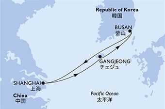 MSC Bellissima - Čína, Jižní Korea (ze Šanghaje)