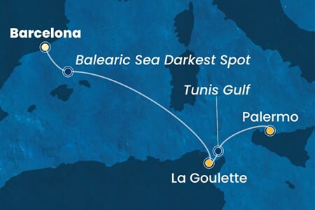 Costa Smeralda - Španělsko, Tunisko, Itálie (z Barcelony)