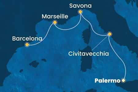 Costa Smeralda - Itálie, Francie, Španělsko (Palermo)