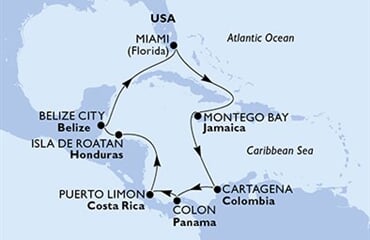 MSC Poesia - USA, Jamajka, Kolumbie, Panama, Kostarika, ... (z Miami)