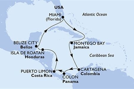 MSC POESIA - Amerikai Egyesült Államok, Jamaica, Kolumbia, Panama, Costa Rica, ... (a Miami-ből)