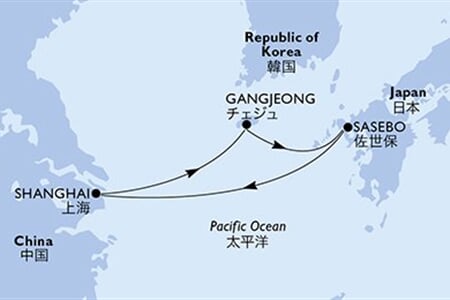 MSC BELLISSIMA - Čína, Jižní Korea, Japonsko (ze Šanghaje)