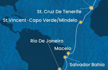 Costa Diadema - Portugalsko, Španělsko, Kapverdy, Brazílie (z Lisabonu)