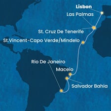 Costa Diadema - Portugalsko, Španělsko, Kapverdy, Brazílie (z Lisabonu)