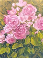 zahradní růže, olej na plátně, 25 x35 cm