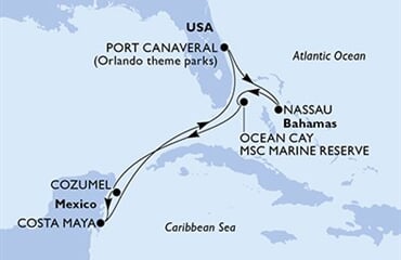 MSC Grandiosa - USA, Bahamy, Mexiko (z Port Canaveralu)
