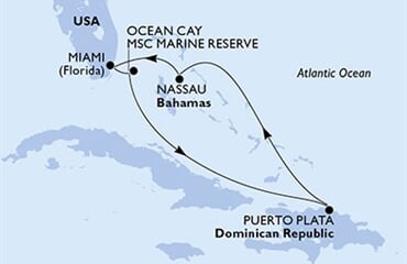 MSC Seashore - USA, Bahamy, Dominikán.rep. (z Miami)