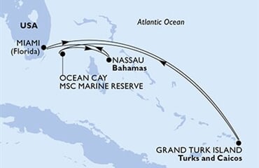 MSC Seashore - USA, Turks a Caicos, Bahamy (z Miami)