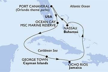 MSC Grandiosa - USA, Bahamy, Kajmanské o., Jamajka (z Port Canaveralu)