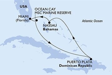MSC SEASHORE - Amerikai Egyesült Államok, Bahamaszigetek, Dominikai Köztársaság (a Miami-ből)