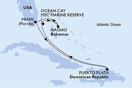 MSC SEASHORE - USA, Dominikán.rep., Bahamy (z Miami)