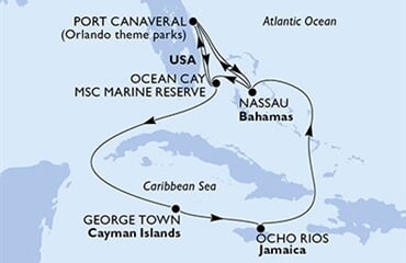 MSC Grandiosa - USA, Bahamy, Kajmanské o., Jamajka (z Port Canaveralu)
