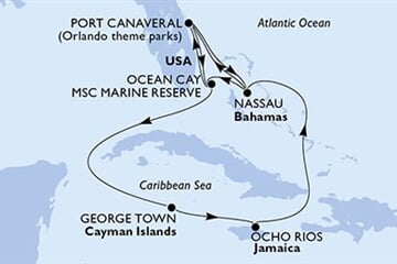 MSC GRANDIOSA - USA, Bahamy, Kajmanské o., Jamajka (z Port Canaveralu)