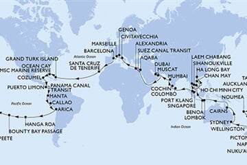 MSC MAGNIFICA - Franciaország, Spanyolország, Turks- és Caicos-szigetek, Bahamaszigetek, Mexikó, ... (a Marseille-ből)