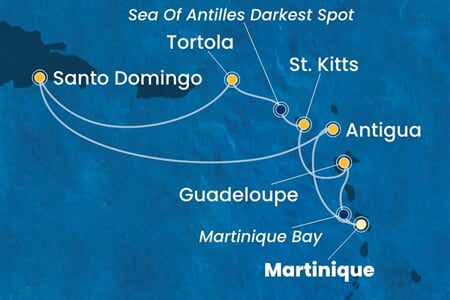 Costa Favolosa - Nizozemské Antily, Panenské o. (britské), Dominikán.rep. (Fort-de-France)