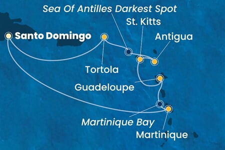 Costa Favolosa - Dominikán.rep., Nizozemské Antily, Panenské o. (britské) (Santo Domingo)