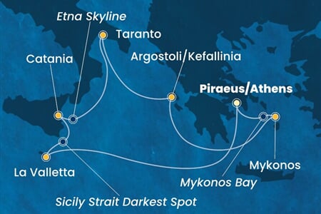 Costa Fascinosa - Řecko, Malta, Itálie (z Pirea)