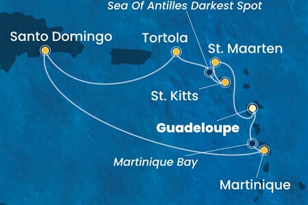 Costa Favolosa - Nizozemské Antily, Panenské o. (britské), Dominikán.rep. (Pointe-a-Pitre)