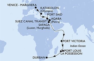 MSC Armonia - Itálie, Řecko, Egypt, Jordánsko, Seychely, ... (z Benátek)