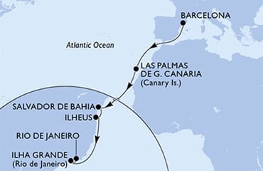 MSC Divina - Španělsko, Brazílie (z Barcelony)